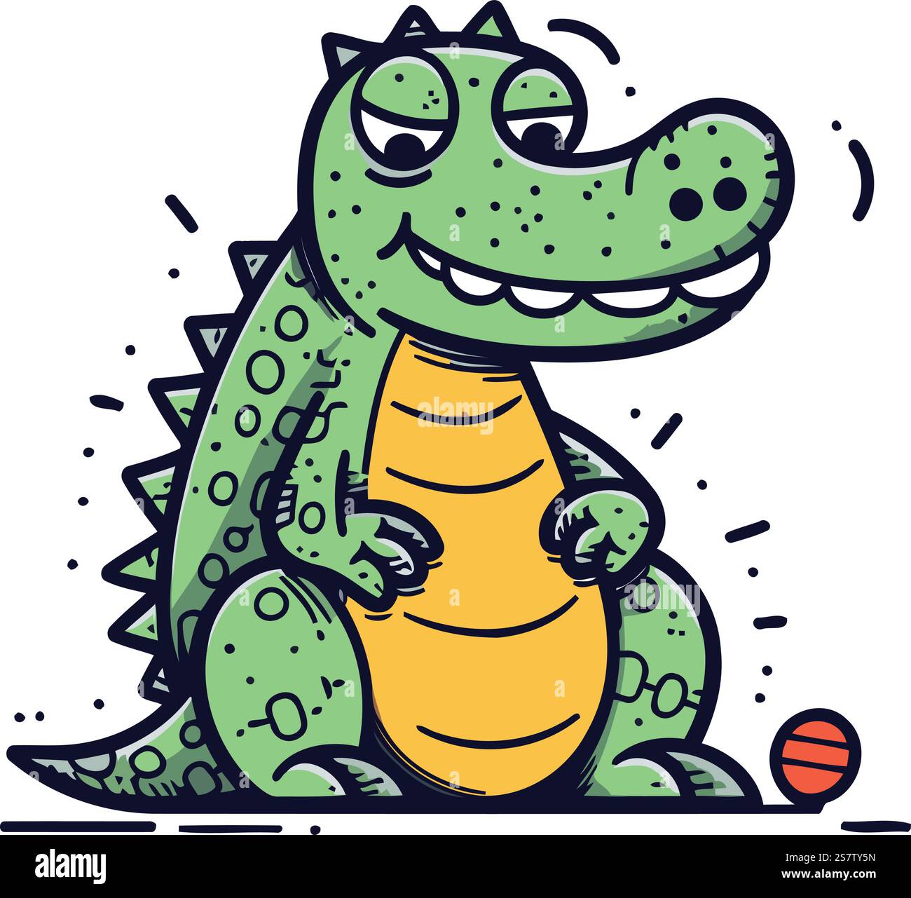 Niedliches Karikaturkrokodil. Vektorillustration für Kinderdesign. Stock Vektor