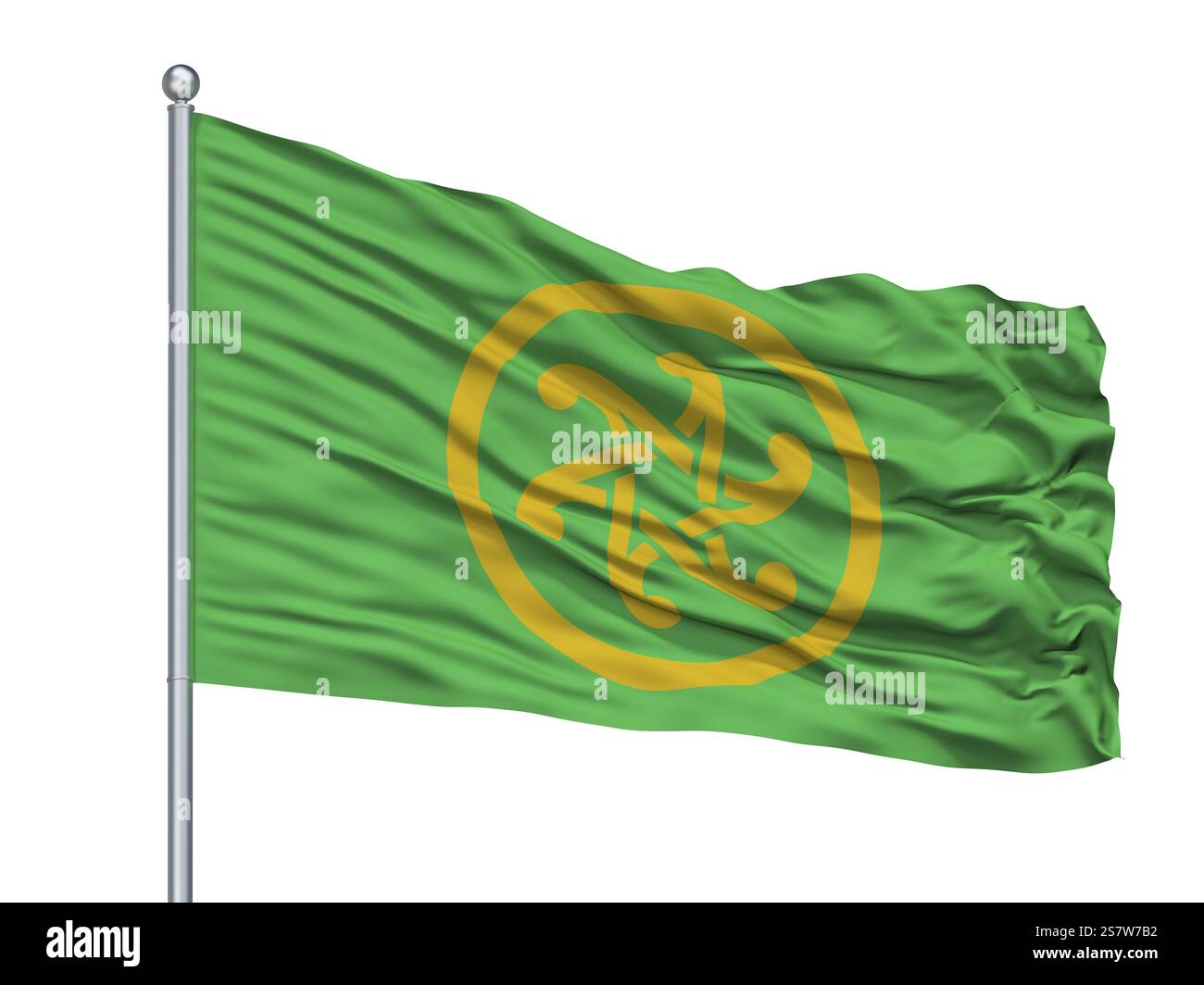 Keltia Isolierte Flagge Auf Fahnenmast Mit Weißem Hintergrund Stockfoto