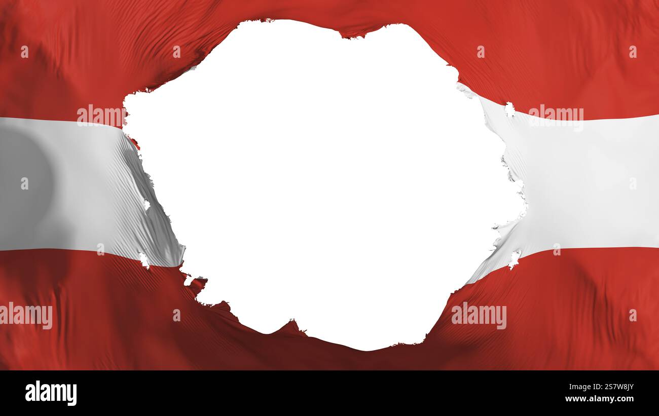 Gebrochene Asuncion, der Hauptstadt von Paraguay Flagge, weißer Hintergrund, 3D-Rendering Stockfoto