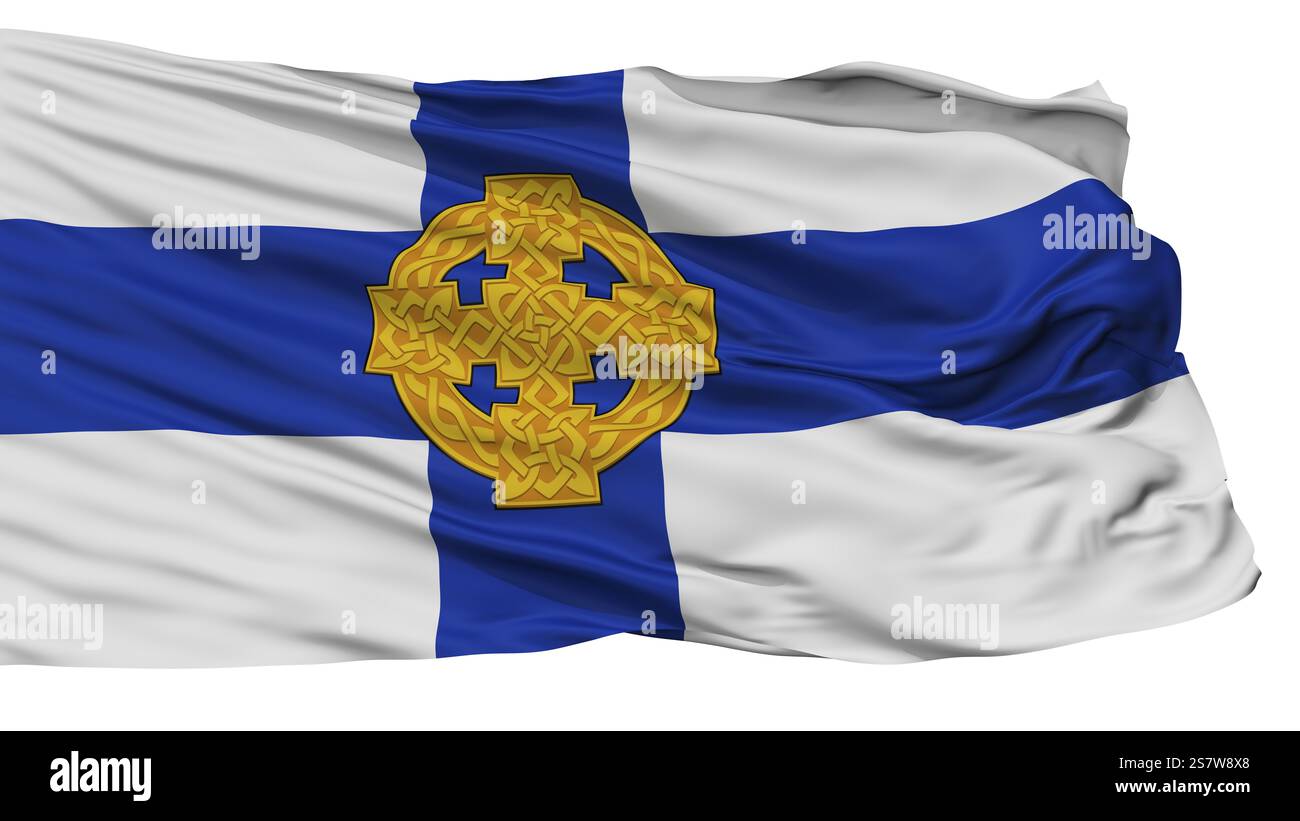 Kirche In Wales Isolierte Flagge Mit Weißem Hintergrund Stockfoto