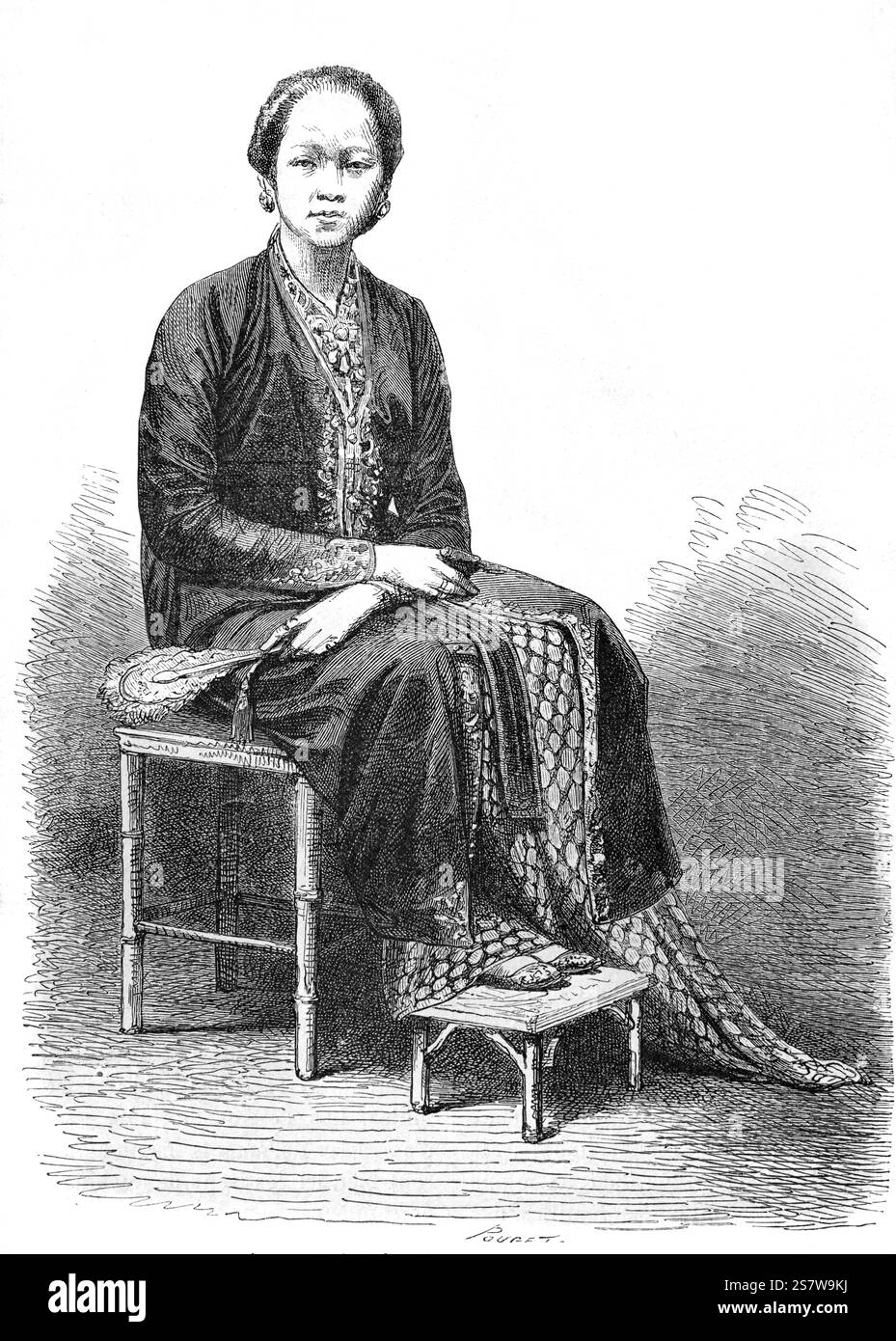Die javanischen Prinzen Saripa lebte während der Regierungszeit von Sri Sultan Hamengkubuwono VI, alias Hamengkubuwana VI, Sechster Sultan des Sultanats Yogyakarta, lebte 1821–1877, regierte 1855–1877 in Java Indonesien. Vintage oder historische Gravur oder Illustration 1864. Stockfoto Die javanischen Prinzen Saripa lebte während der Regierungszeit von Sri Sultan Hamengkubuwono VI, alias Hamengkubuwana VI, Sechster Sultan des Sultanats Yogyakarta, lebte 1821–1877, regierte 1855–1877 in Java Indonesien. Vintage oder historische Gravur oder Illustration 1864. Stockfoto