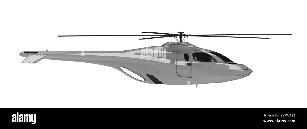 Isolierte Hubschrauber über weißen Hintergrund Stockfoto