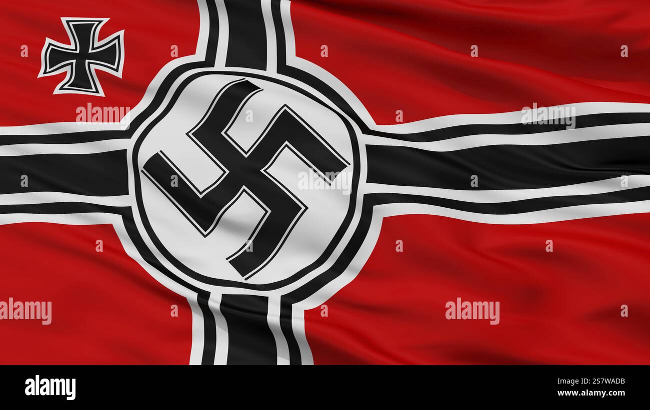 Kriegsflagge Von Deutschland 1938 1945, Großansicht Stockfoto