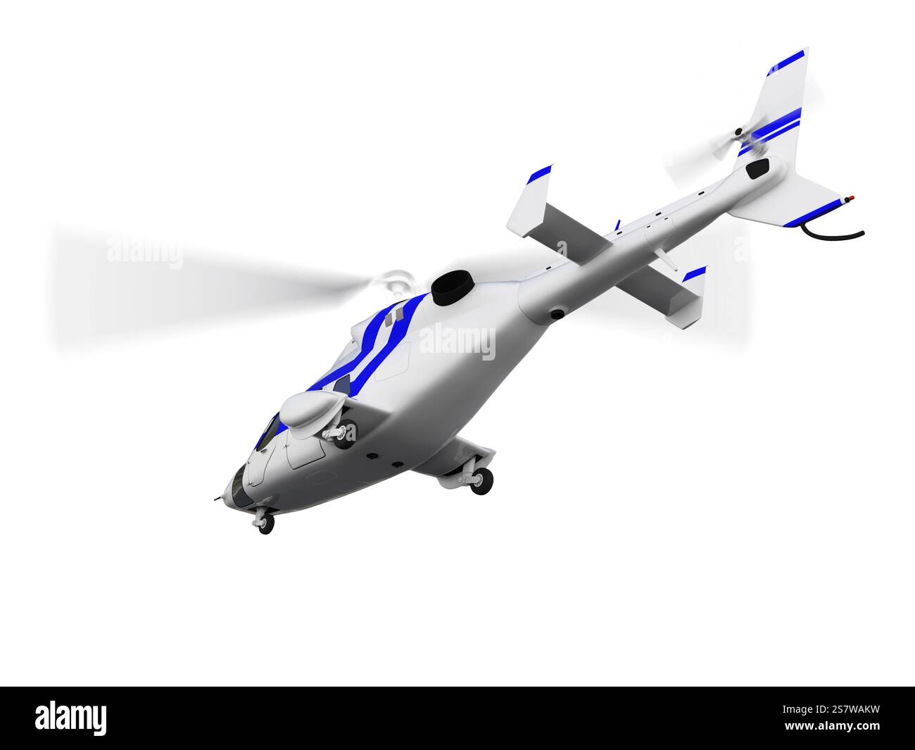Isolierte Hubschrauber über weißen Hintergrund Stockfoto