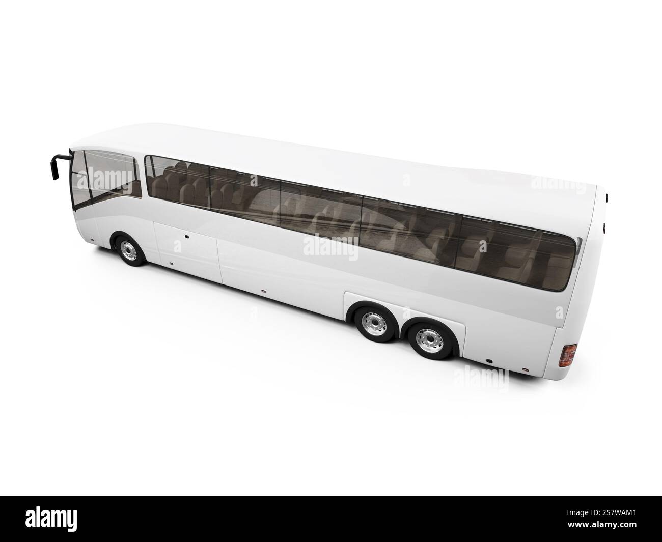 Isolierte Bus auf weißem Hintergrund Stockfoto