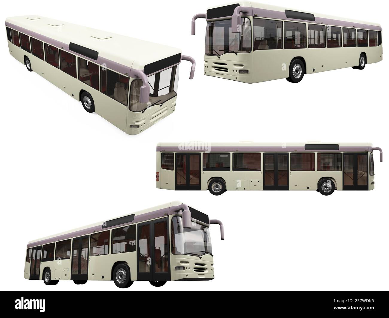 Isolierte Sammlung von bus Stockfoto