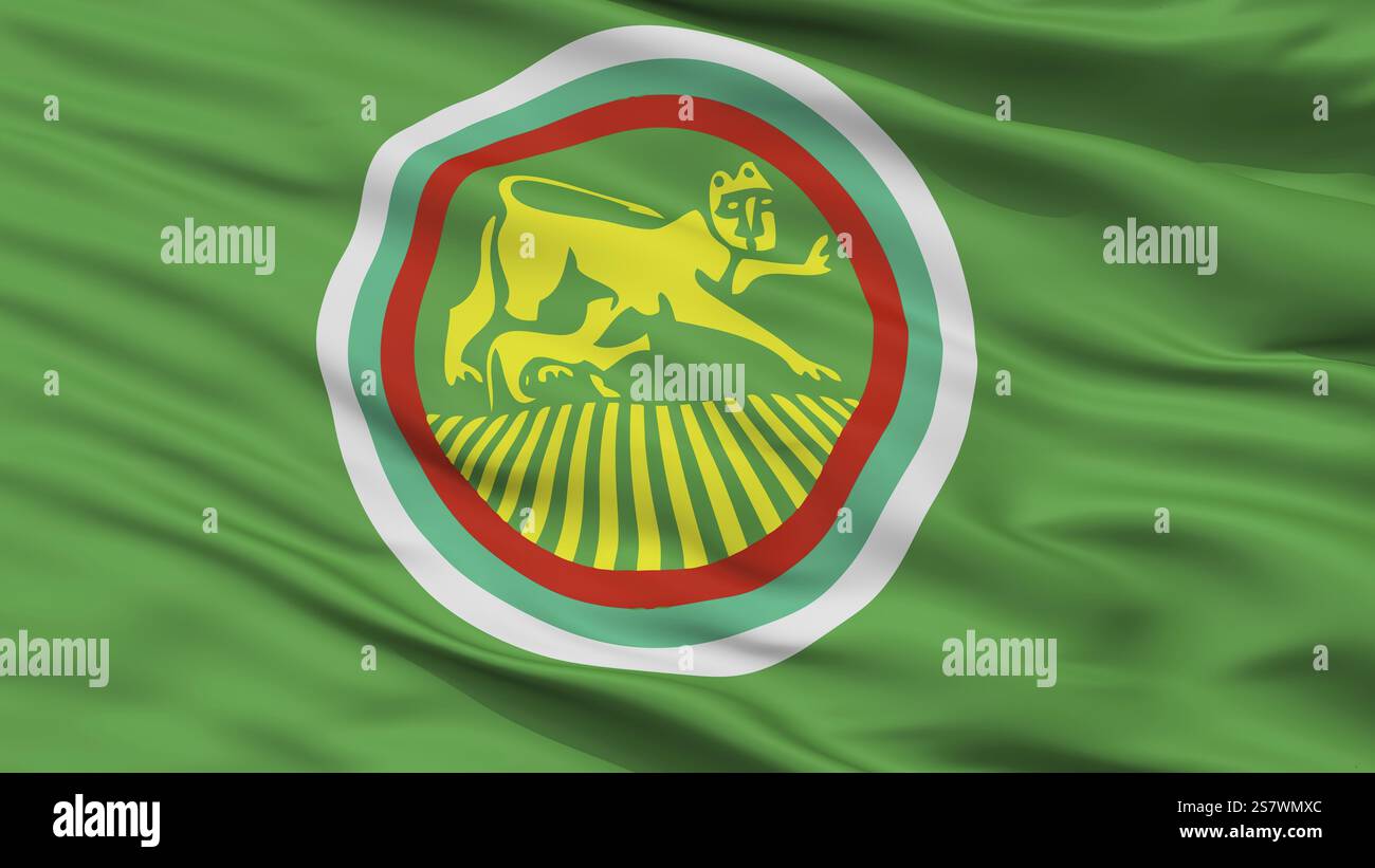 Stara Zagora Stadtflagge, Land Bulgarien, Großansicht, 3D-Rendering Stockfoto