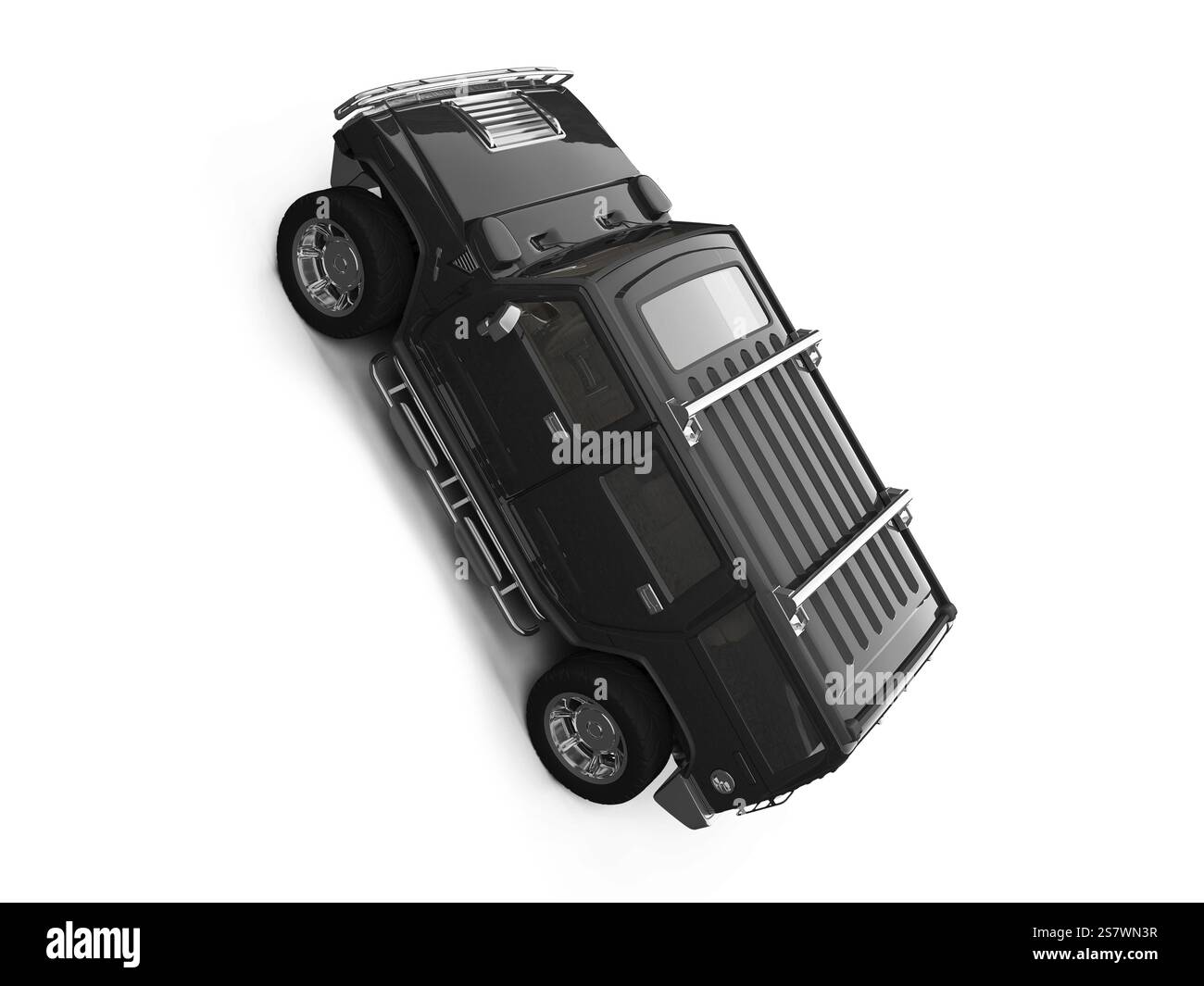 Isolierter großer Jeep auf weißem Hintergrund Stockfoto