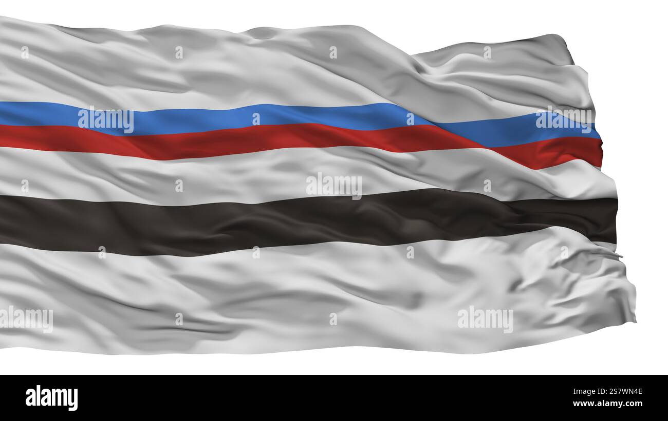 Lüdenscheid Stadt Flagge, Land Belarus, isoliert auf weißem Hintergrund Stockfoto