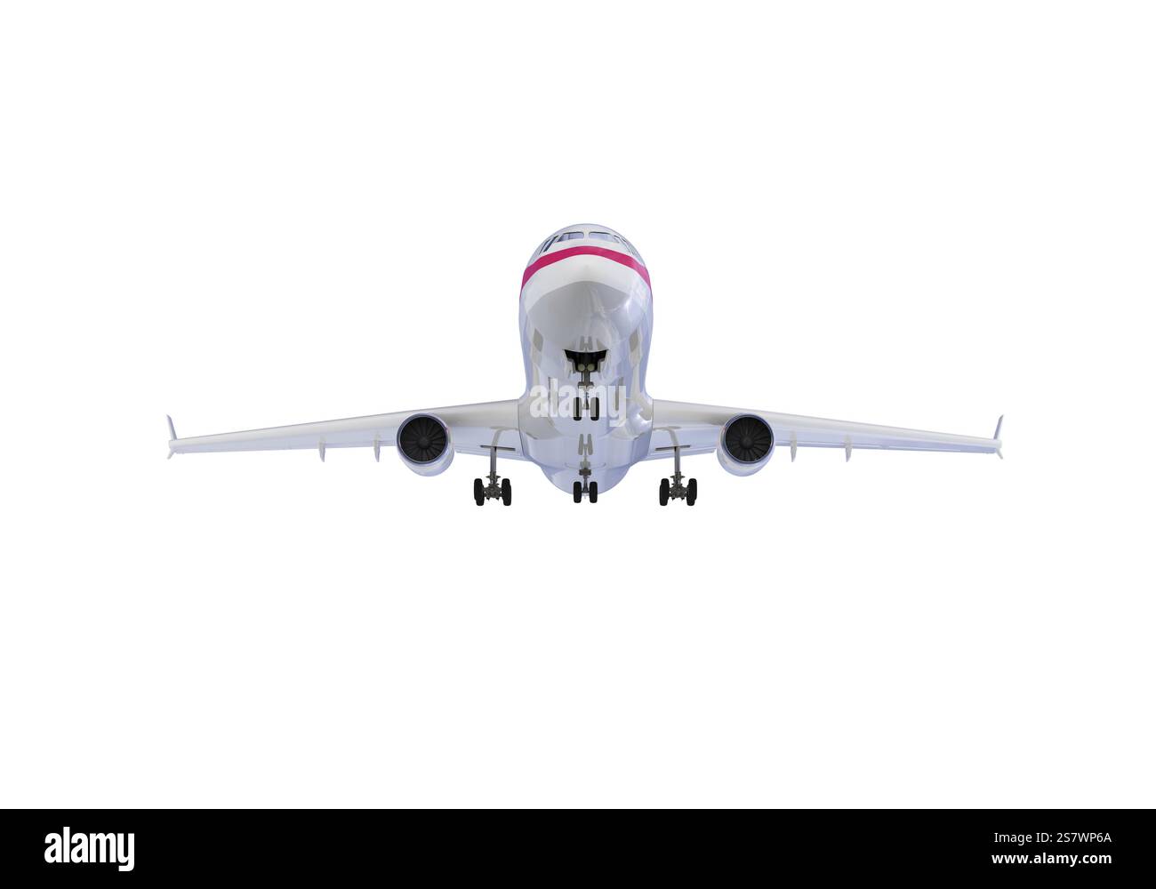 Isoliertes Flugzeug auf weißem Hintergrund Stockfoto