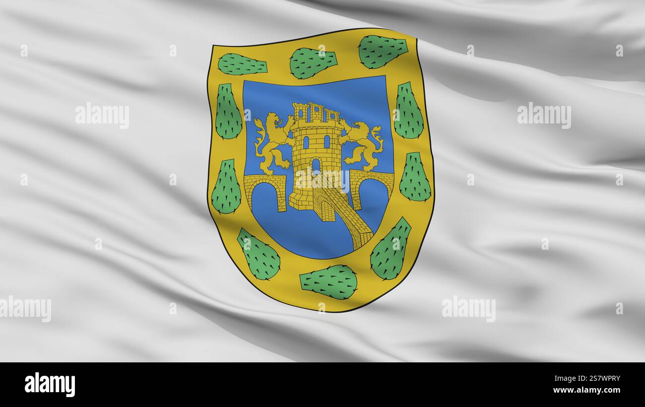 Mexikanischer Bundesbezirk Stadtflagge, Land Mexiko, Großansicht, 3D-Rendering Stockfoto