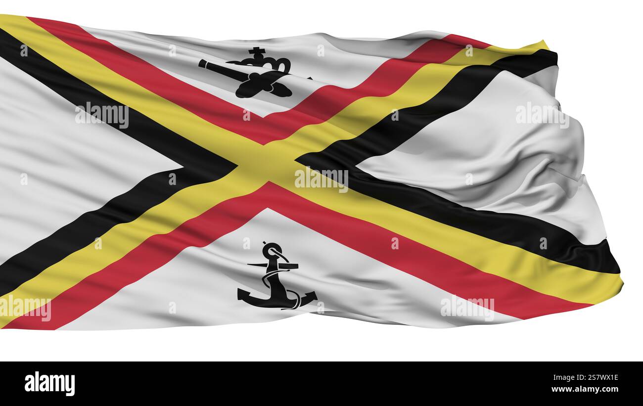 Belgische Flagge Der Marine, Isoliert Auf Weißem Hintergrund Stockfoto