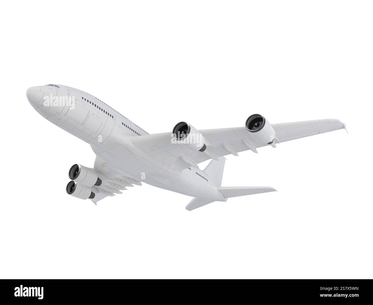 Isoliertes großes Flugzeug auf weißem Hintergrund Stockfoto