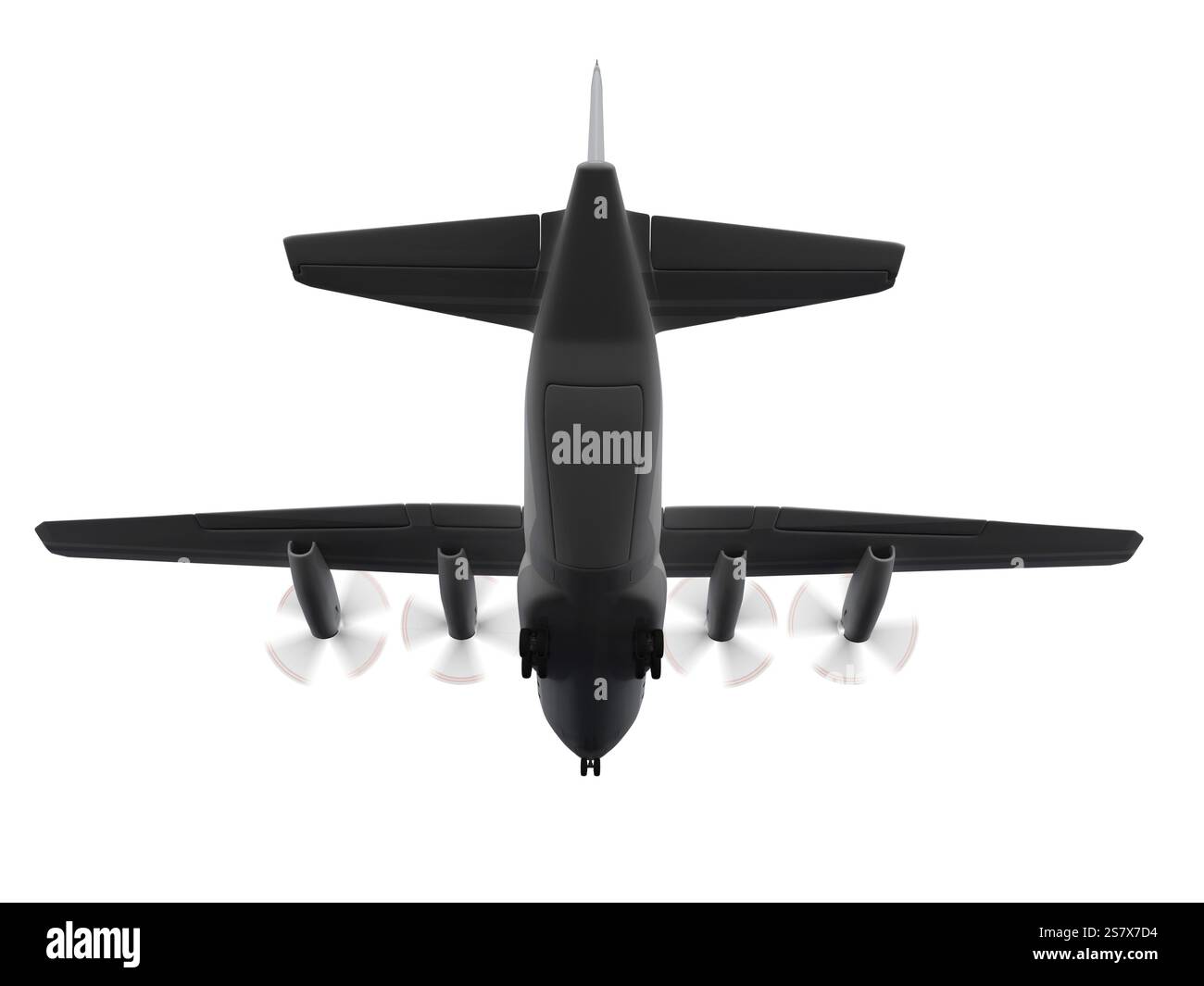 Isoliertes Militärflugzeug auf weißem Hintergrund Stockfoto