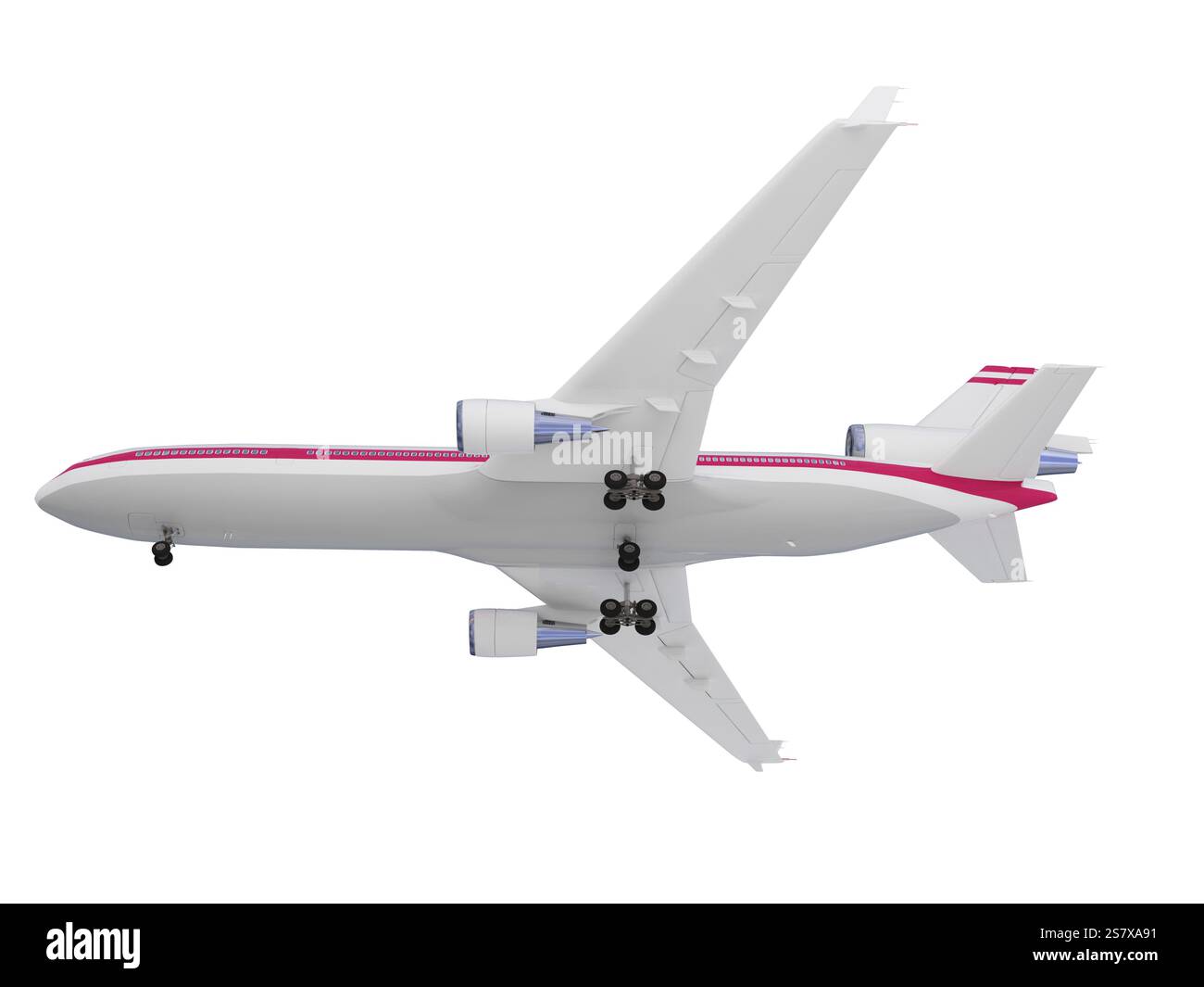 Isoliertes Flugzeug auf weißem Hintergrund Stockfoto