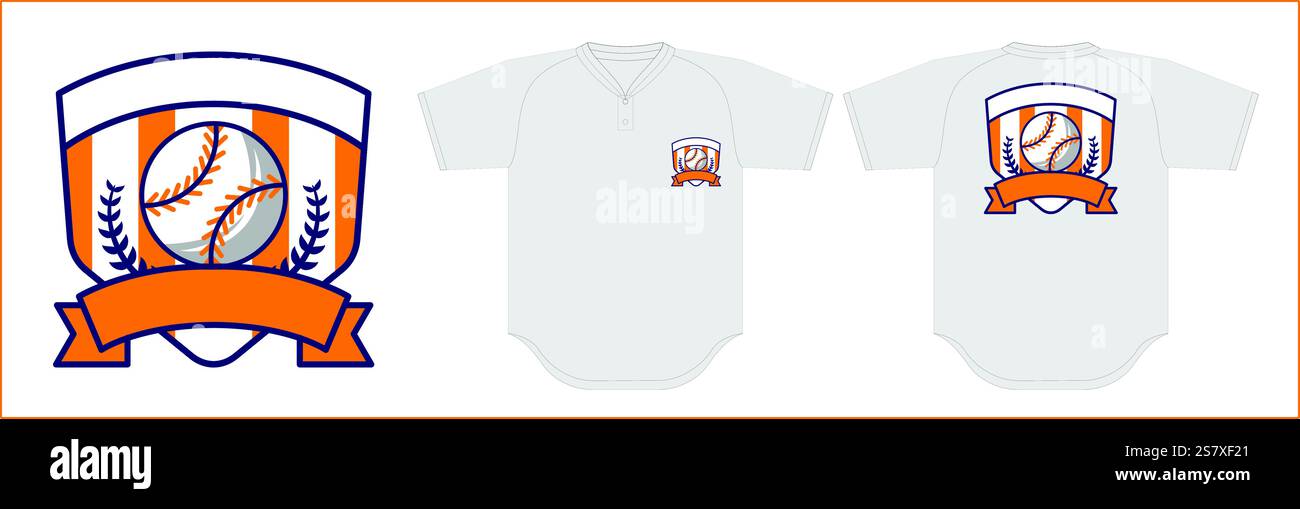 Baseball-Logo mit Trikotvorlage Stock Vektor