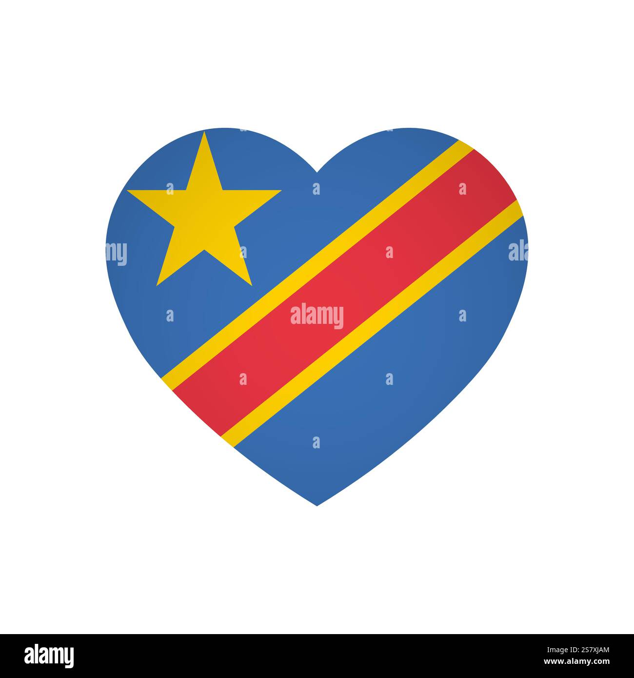 Demokratische Flagge der Republik Kongo - rechteckige bunte Flagge, die eine kulturelle Identität und ein kulturelles Erbe des Landes darstellt. Das Wesen des nationalen Stolzes und der Einheit. An den Ecken in einem Papieralbum befestigt Stock Vektor