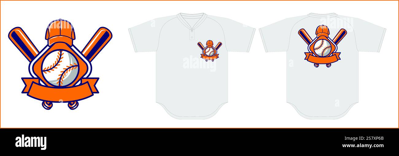Baseball-Logo mit Trikotvorlage Stock Vektor