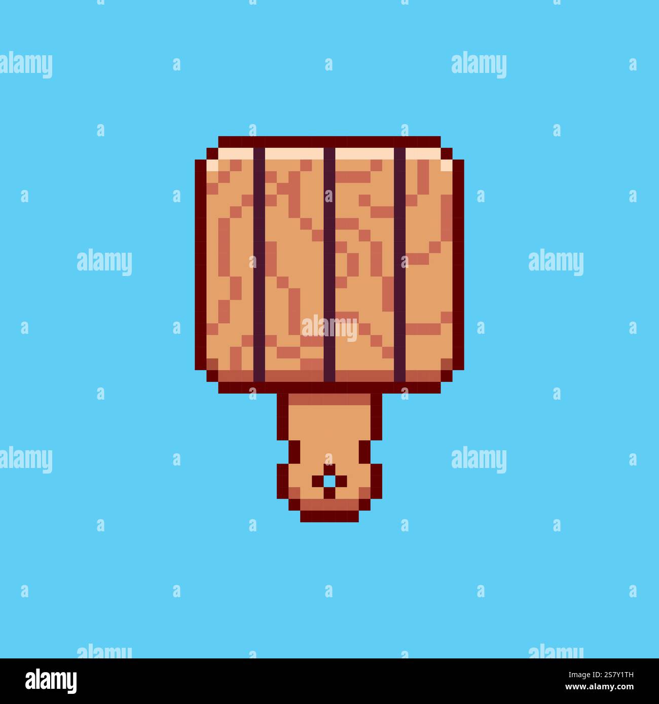 Pixel Art Holz Schneidebrett Spiel Asset Design Stock Vektor