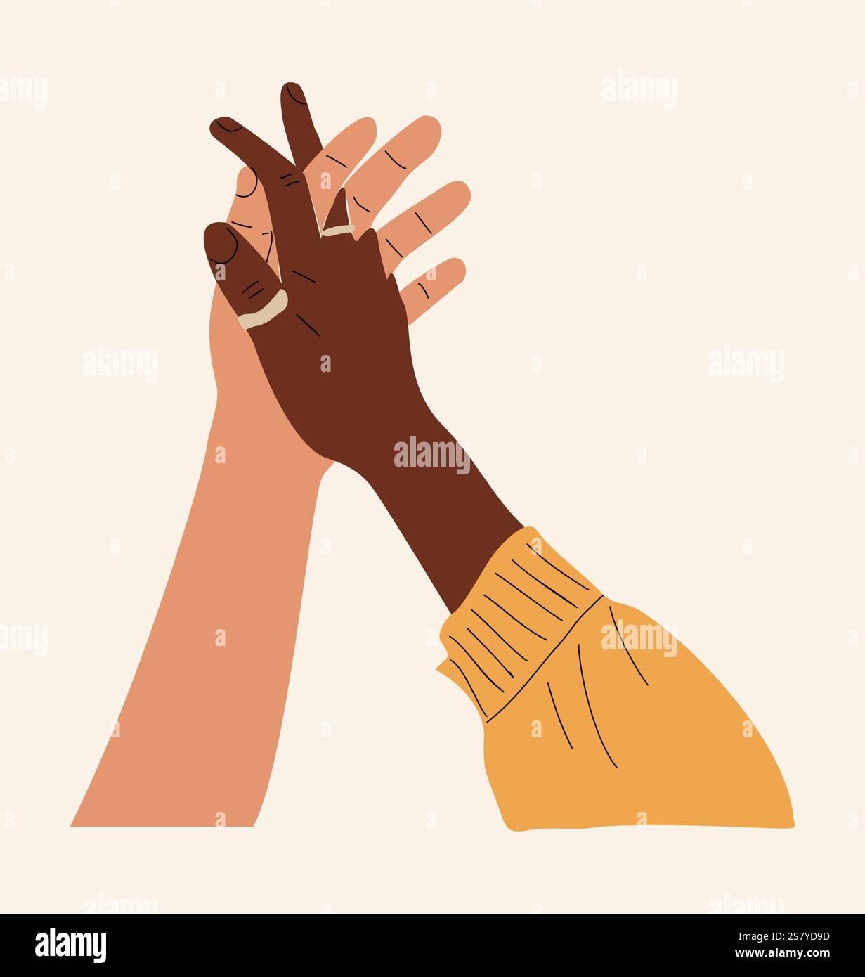 Zwei Hände halten, berühren Vektor auf weiß Stock Vektor