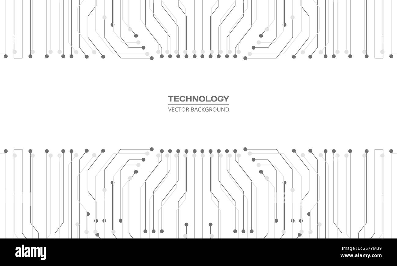 Abstrakte Platine digitale Technologie futuristische weiße Konzept Hintergrund. Elektronisches Hightech-Motherboard-Konzept. Hintergrund für weiße Technologien Stock Vektor