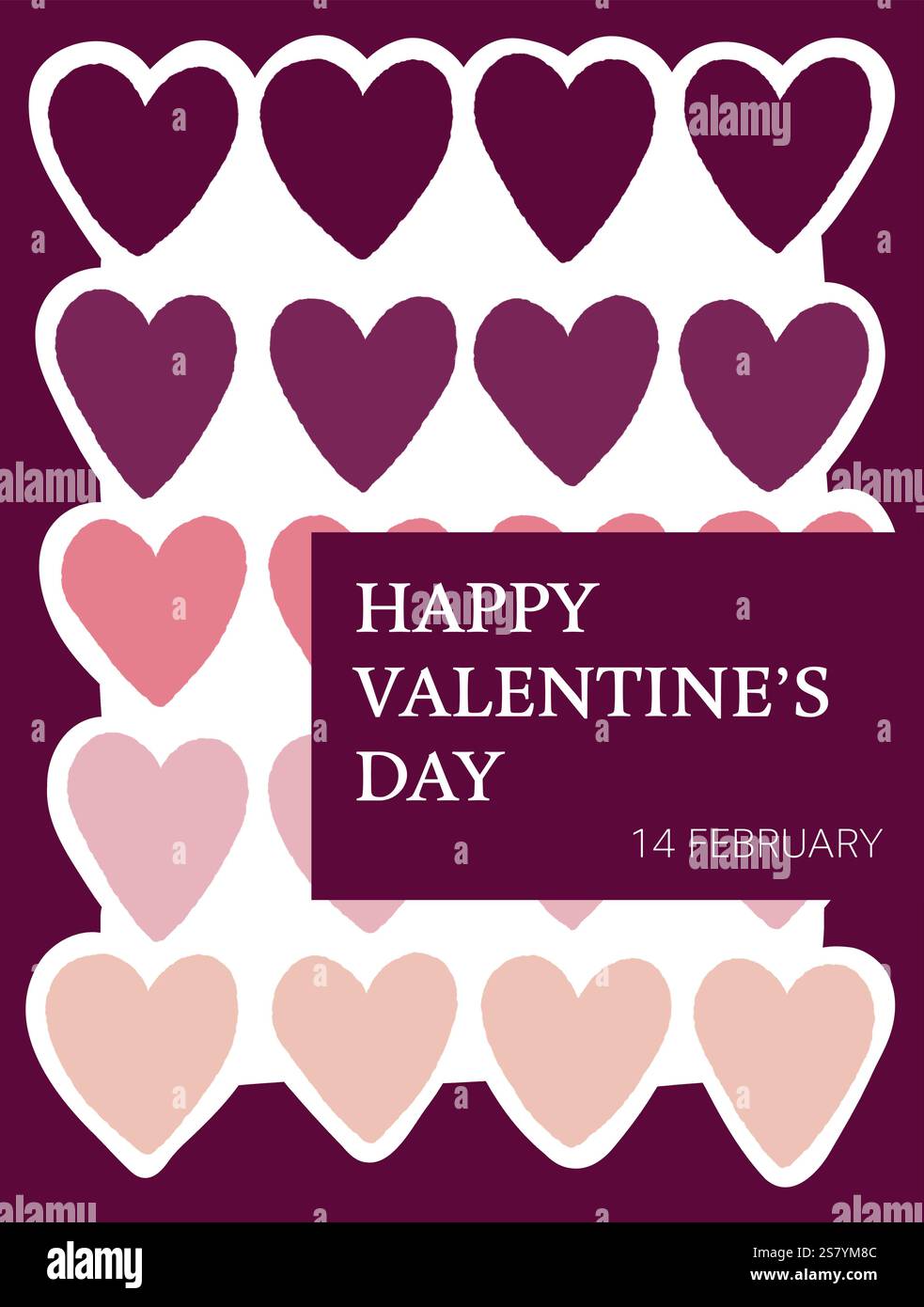 Valentinstag-Grußkarte, kreative Vektor-Illustration für Ihr Design. Feiertagsvorlagen für Banner, Flyer, Broschüre, Werbung, Cover, Poster Stock Vektor