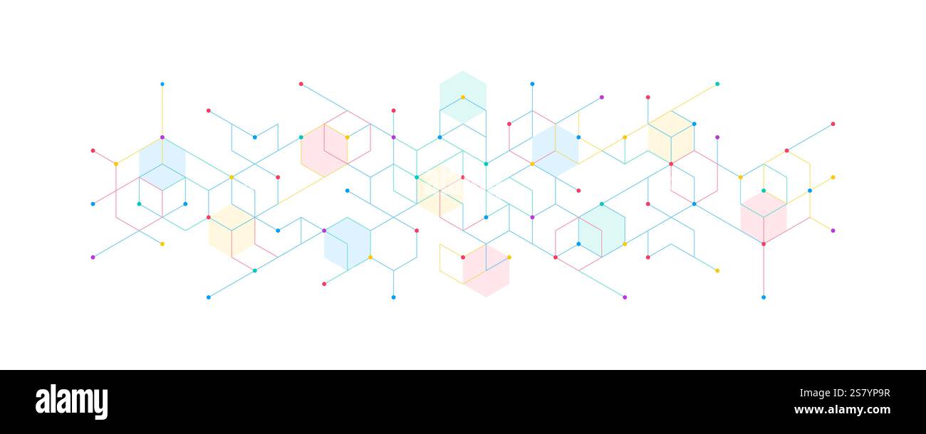 Abstrakter Vektorhintergrund mit einfachen geometrischen Figuren und Punkten Stock Vektor