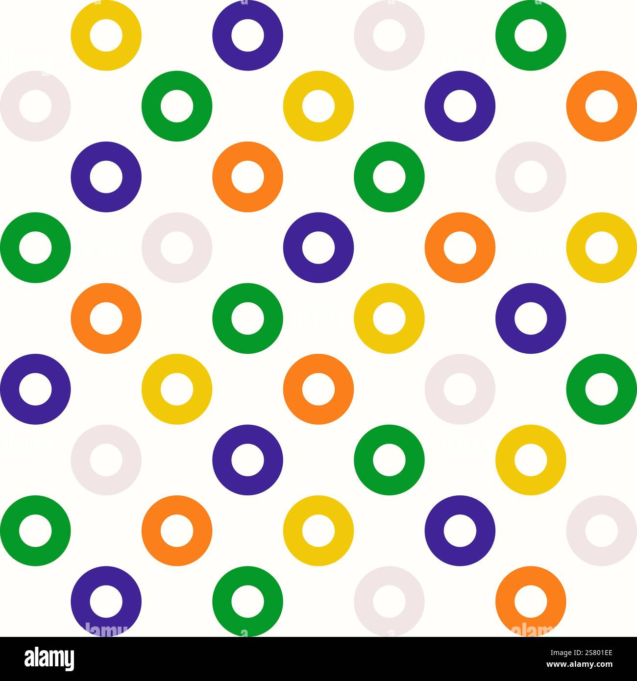 Nahtloser abstrakter geometrischer Hintergrund mit Kreisen. Dieses moderne minimalistische Vektormuster umfasst elegante Polka Dots und ein kreisförmiges Raster, Kreat Stock Vektor