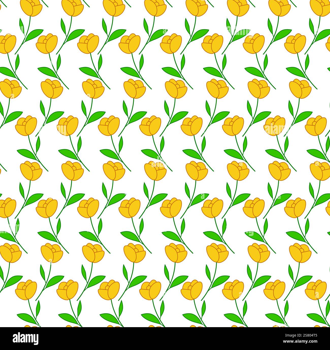 Vektor-Illustration des nahtlosen Musters der gelben Blumen Rosen. Abbildung einer grafischen Linie auf transparentem Hintergrund Stock Vektor