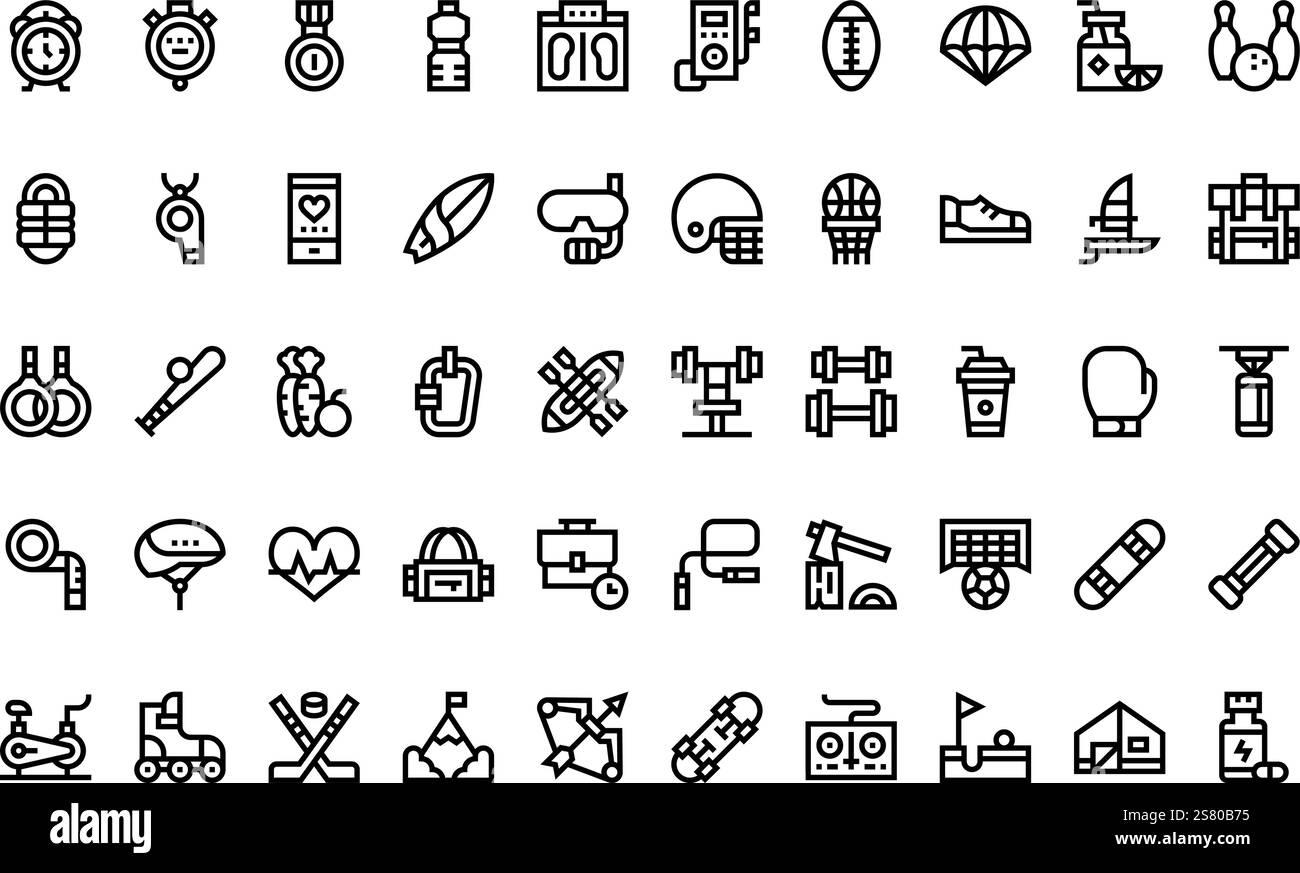 Hochwertige Sammlung von Vektorsymbolen mit editierbarer Kontur. Ideal für professionelle und kreative Projekte. Stock Vektor