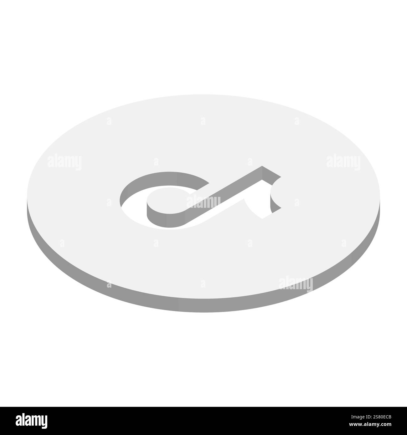 TikTok Social Media App-Symbol. Abbildung des isometrischen 3D-Vektors. Stock Vektor