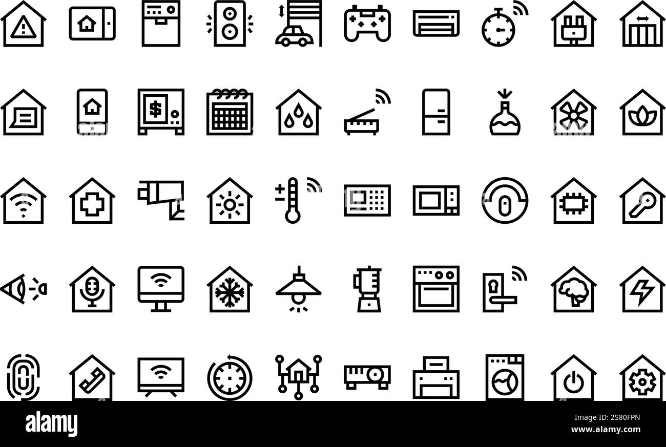 Hochwertige Sammlung von Vektorsymbolen mit editierbarer Kontur. Ideal für professionelle und kreative Projekte. Stock Vektor