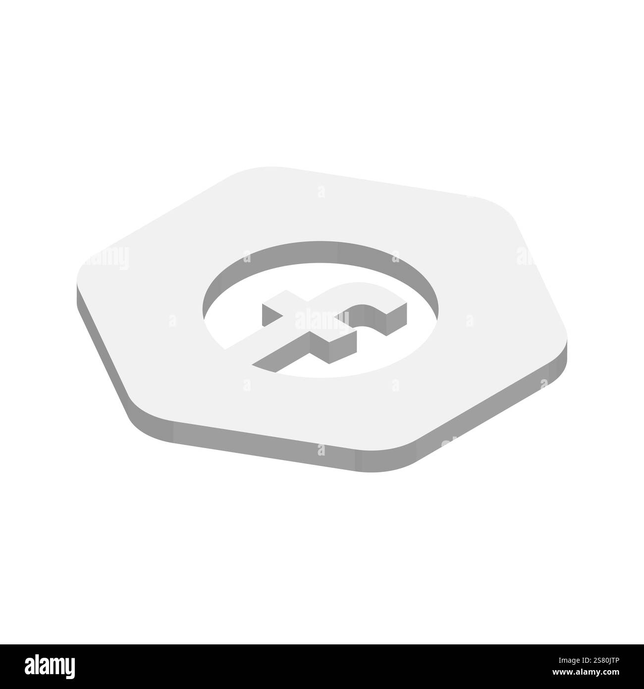 Symbol der Facebook-App für soziale Medien. Abbildung des isometrischen 3D-Vektors. Stock Vektor