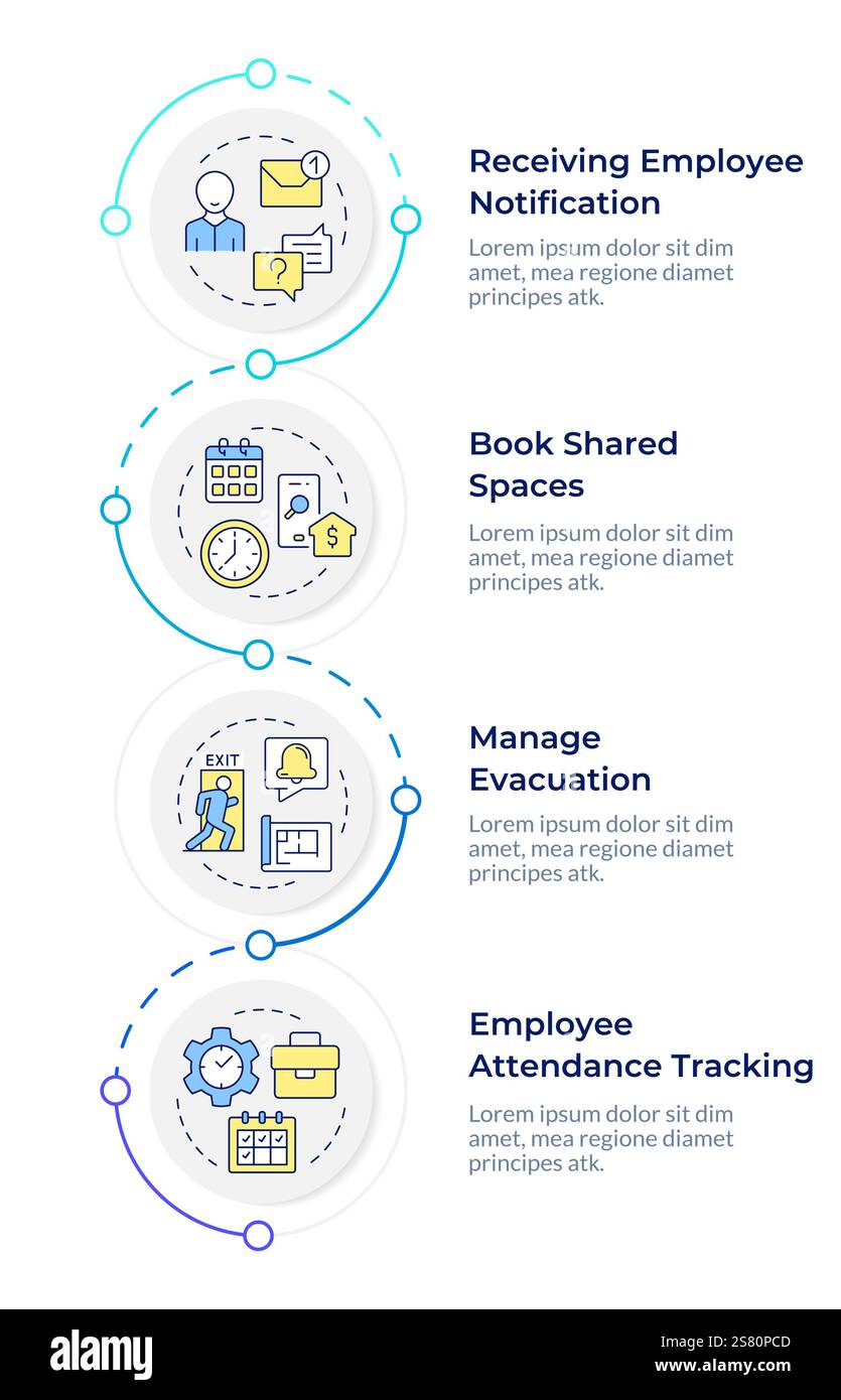 Die VMS-Software verfügt über eine Infografik-Designvorlage Stock Vektor