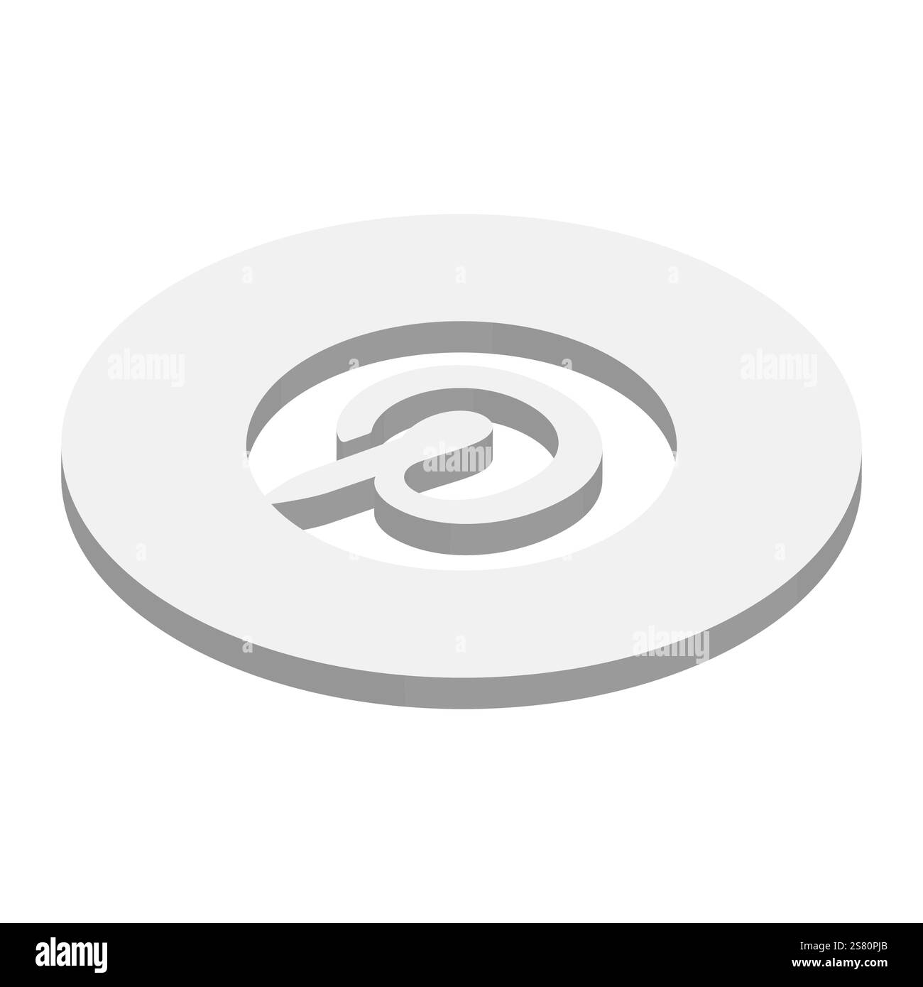 Symbol der Pinterest Social Media App. Abbildung des isometrischen 3D-Vektors. Stock Vektor