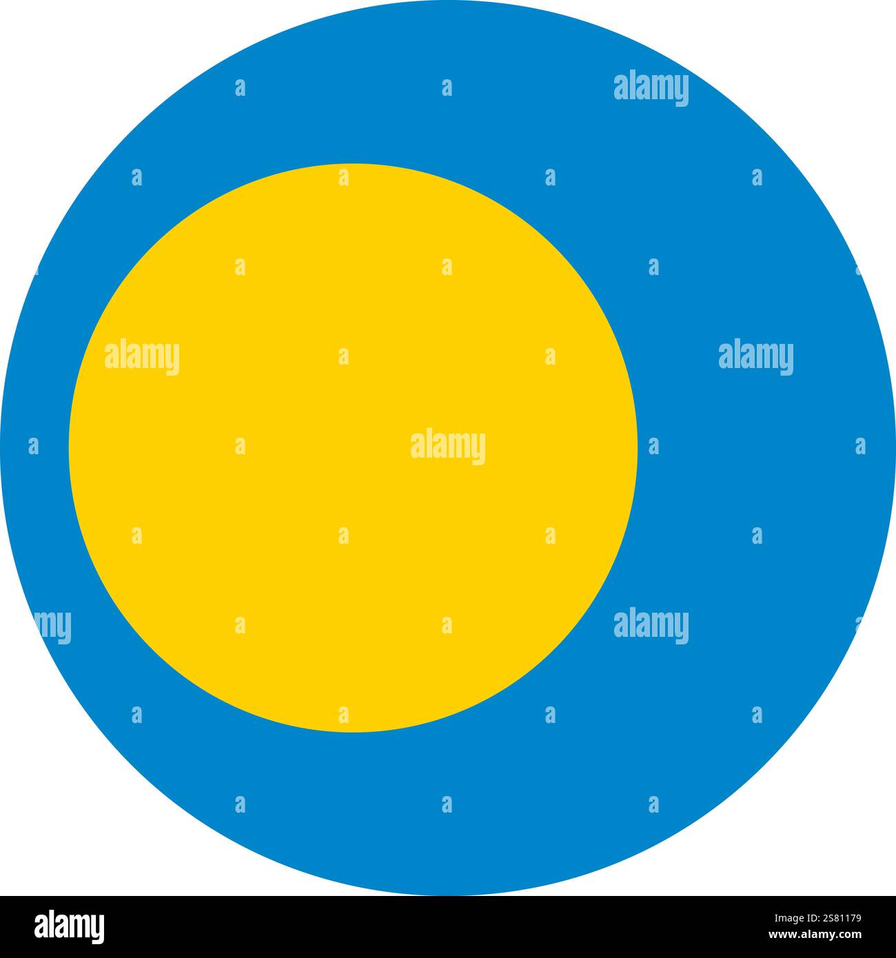Flagge von Palau, runde Form, nationales Symbol Stock Vektor