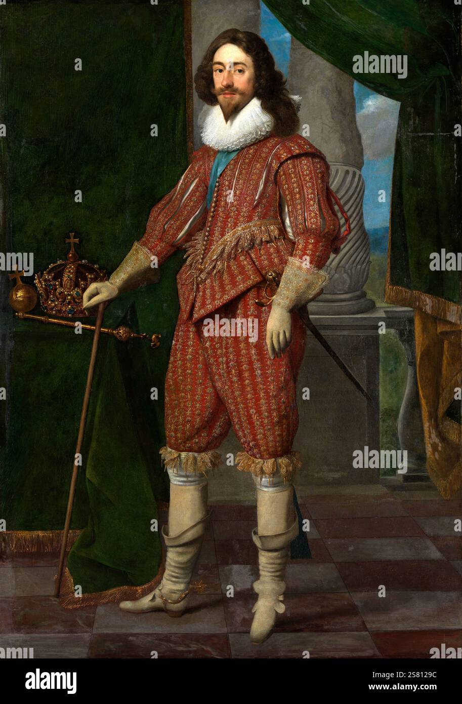 Karl I. (1600–1649), König von England von Daniël Mijtens 1629 Stockfoto