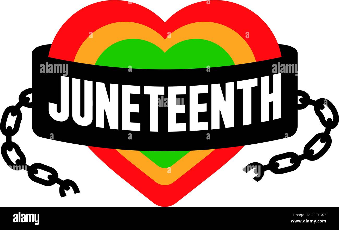 Juneteenth Broken Chains Cartoon Coloured Clipart Stock Vektor