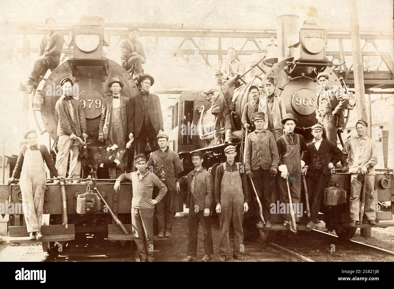 American Railroad History, Trains and Railroad Workers um 1890 Stockfoto