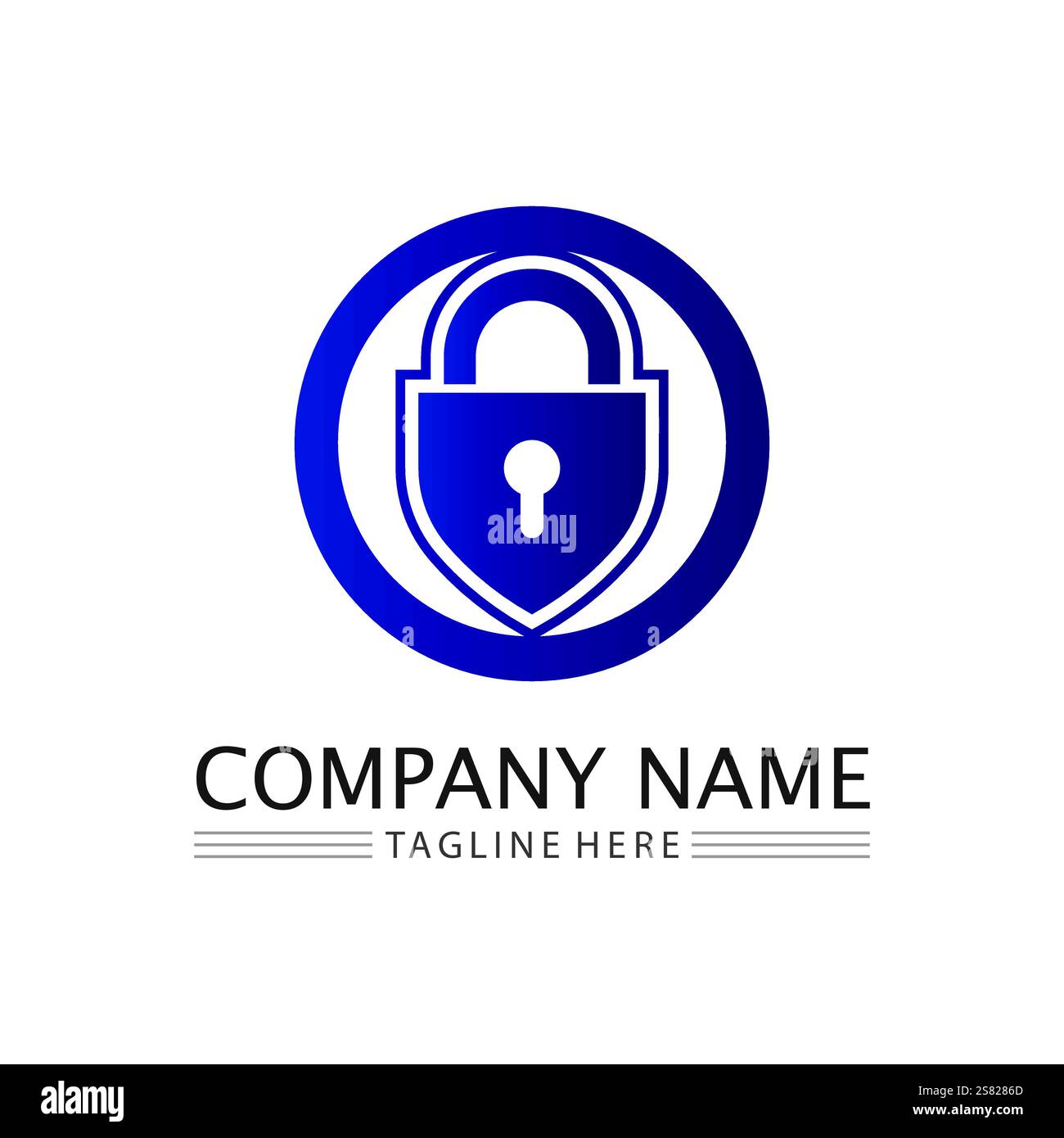 Schlüssel- und Schlosssymbol Vorhängeschloss-Logo und Symbolvektor-Design Grafik Stock Vektor