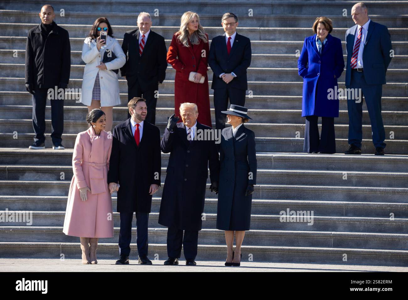 From left in front, Second Lady Usha Vance, Vice President JD Vance