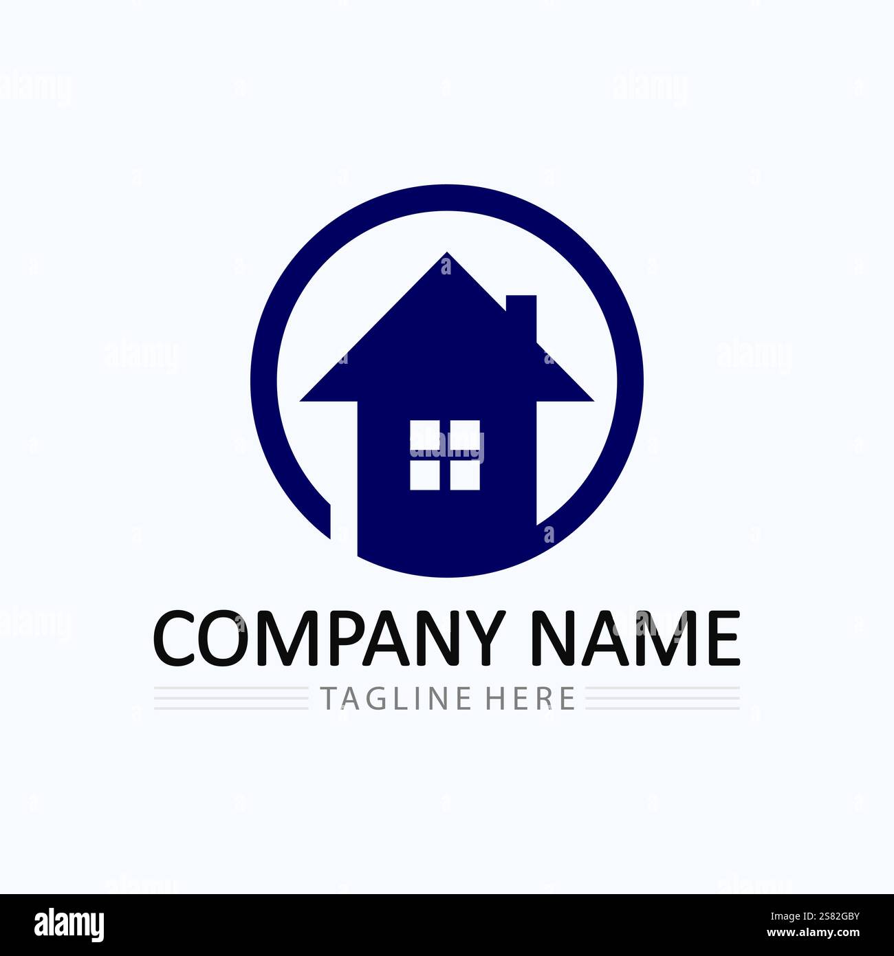 Startseite Logo Symbol Vektor Illustration Design template.Home und Haus Logo Design Vektor, Logo, Architektur und Gebäude, Design-Eigenschaft, zu Hause bleiben Stock Vektor