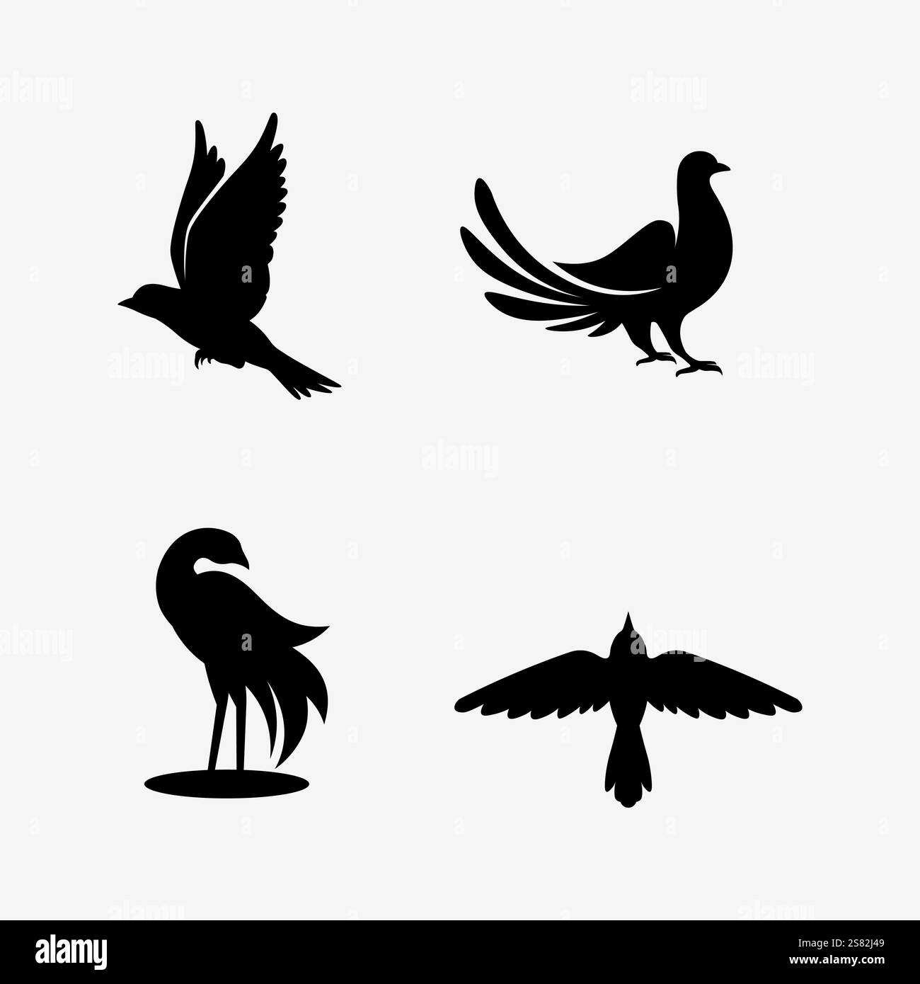 Vögel und Flügel Logo Tiervektor Icon Fliegendesign Illustration Vorlage Grafik Stock Vektor