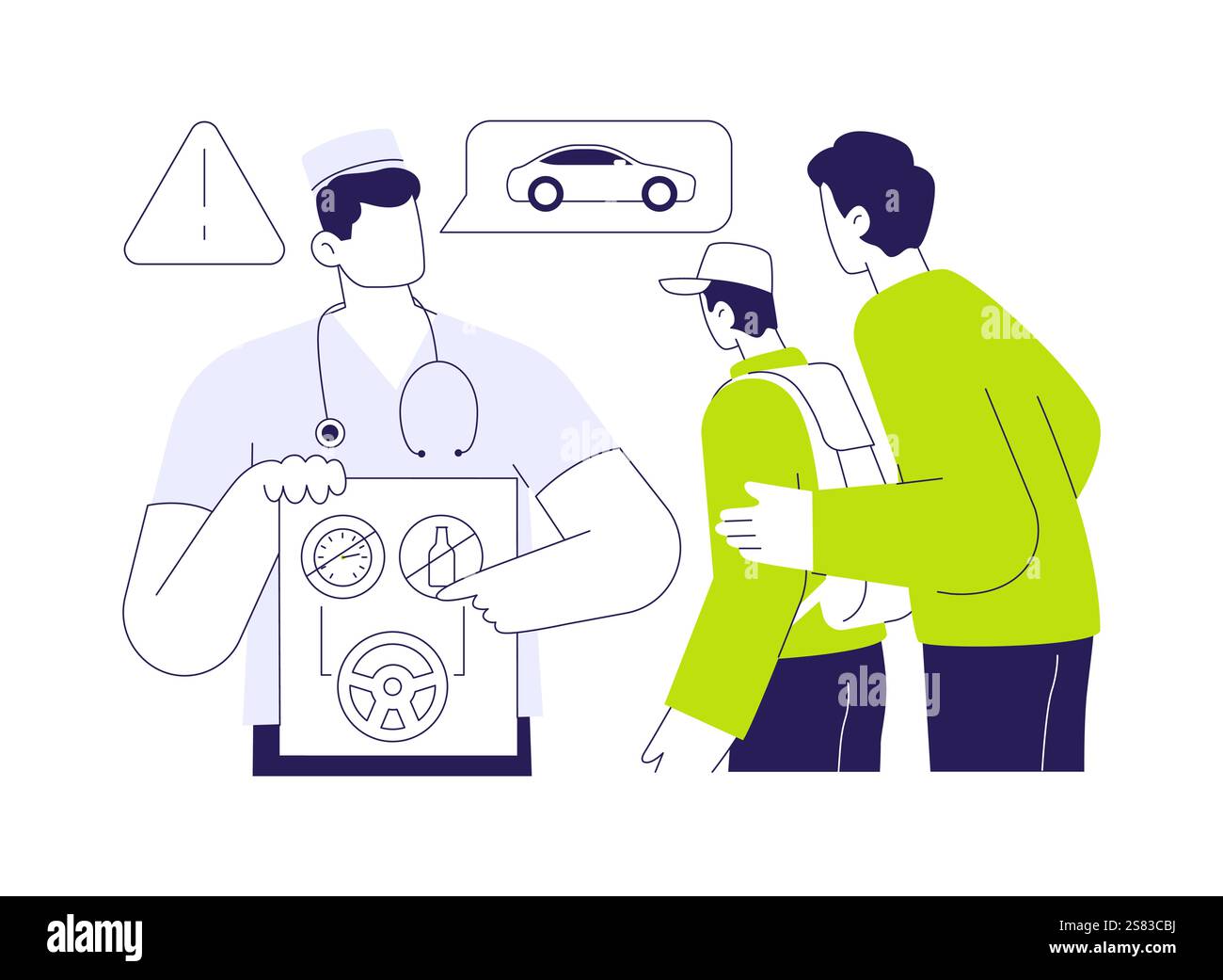 Ressourcen zur Illustration abstrakter Konzeptvektoren für sichere Teenager-Fahren. Stock Vektor