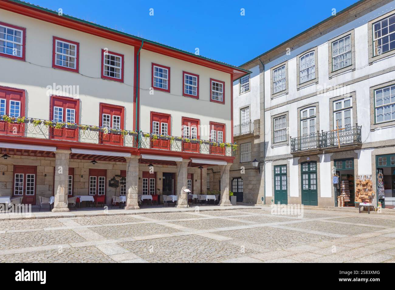 Oliviera-Platz (Largo da Oliveira), Guimaraes, Region Minho, Portugal Stockfoto