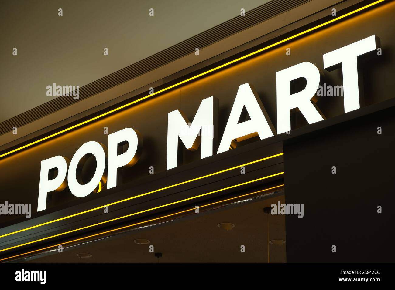 Logo der Marke POP MART Stockfoto