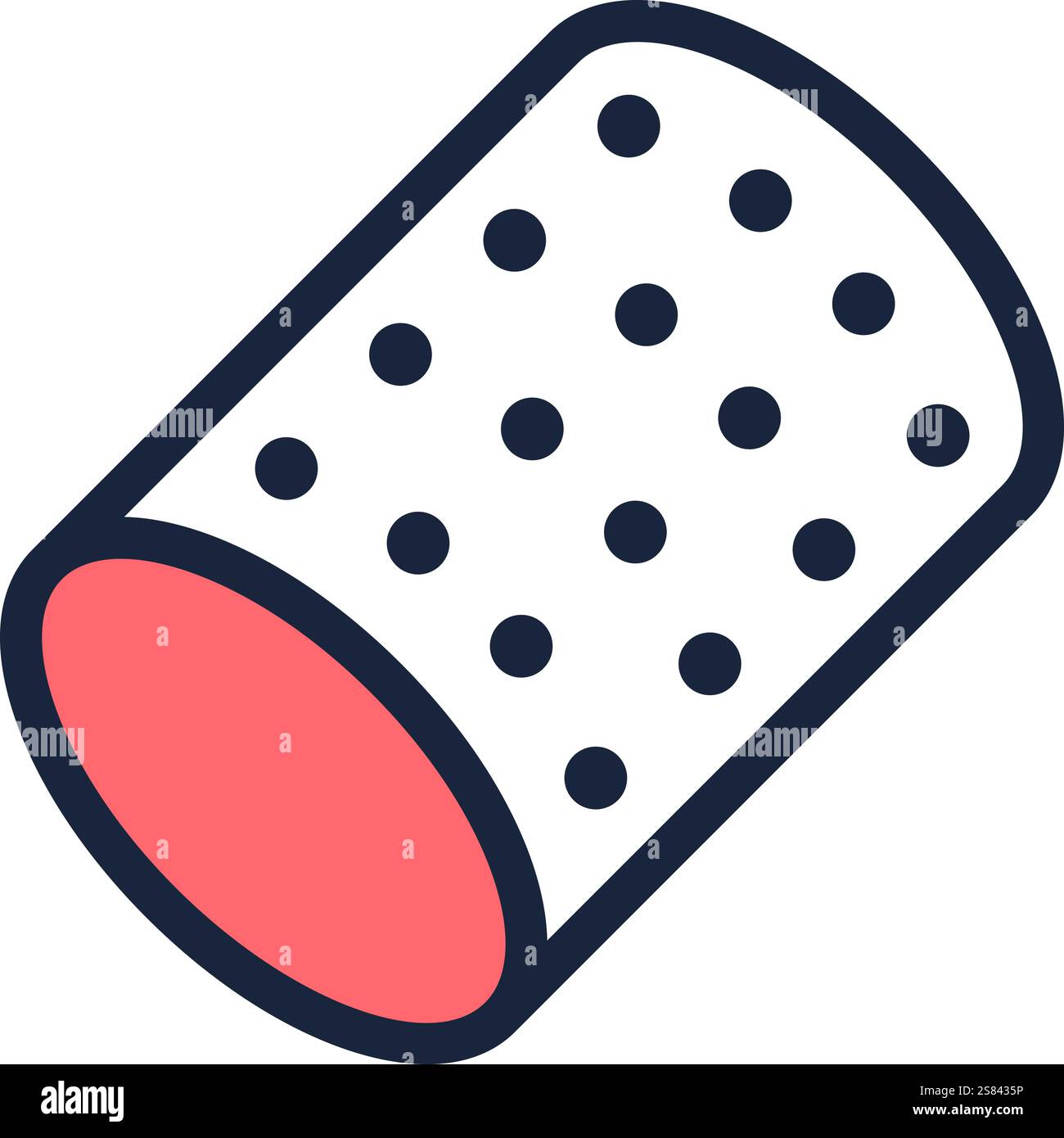 Weinkorkstopfen mit gepunkteter Textur, der eine Flasche effektiv versiegelt, Oxidation verhindert und die Qualität des Weines erhält, in einem präsentiert Stock Vektor