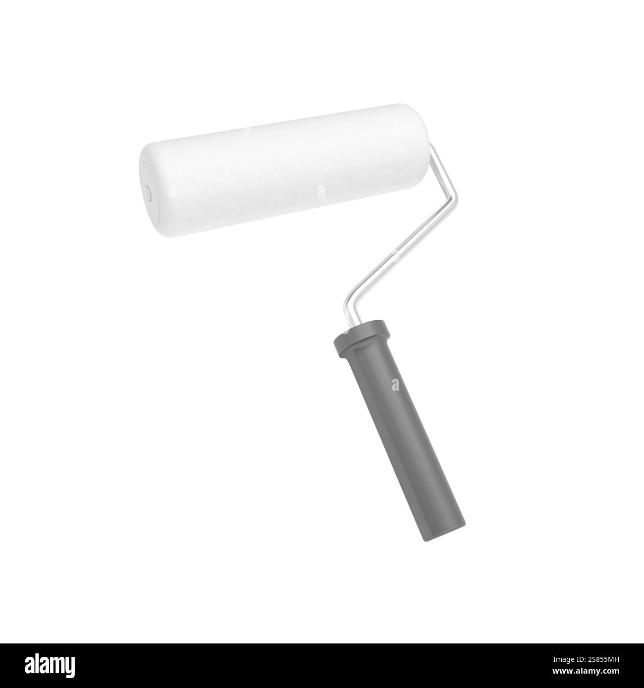 Malerwalze isoliert auf weißem Hintergrund. Sauber. 3D-Abbildung. Stockfoto