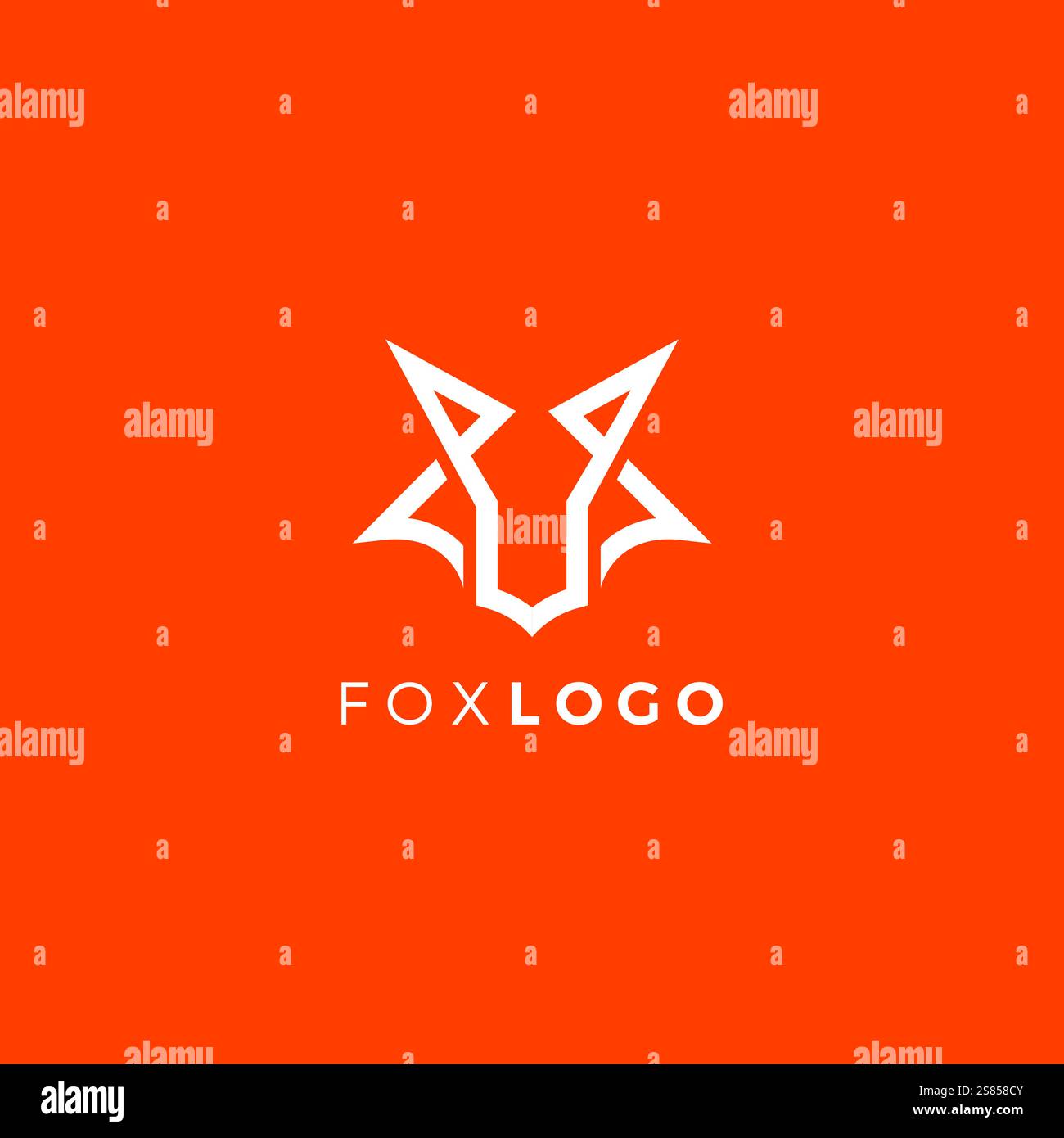 Fox Line Art Logo-Design. Fox Head Symbol Vektor Stock Vektor