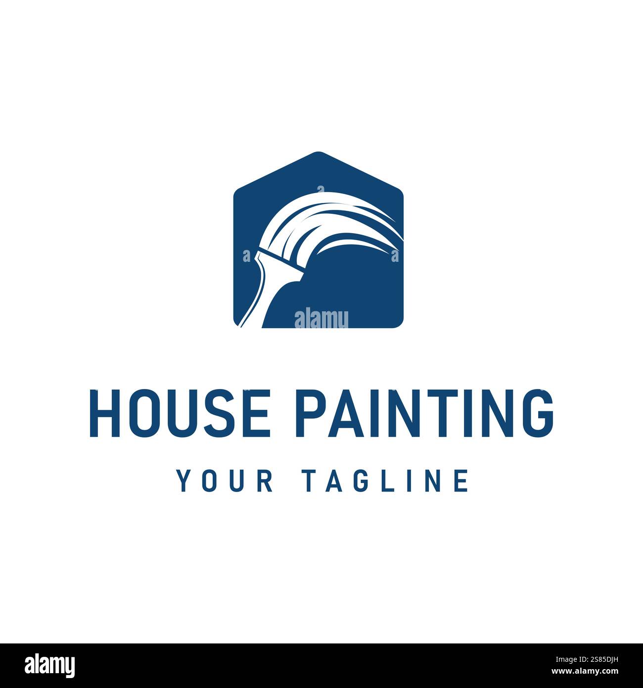 Creative House Paint Brush Logo Design Einzigartiges Symbol Für Farben Stock Vektor